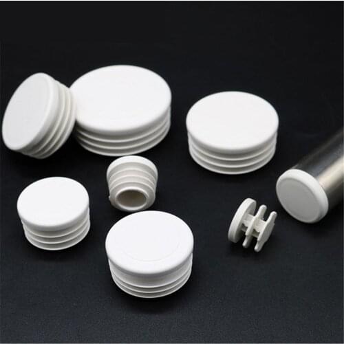2-20pcs White Round Plastic Blanking End Caps Tube Pipe Inserts Plug Bung Diameter 16mm-50mm