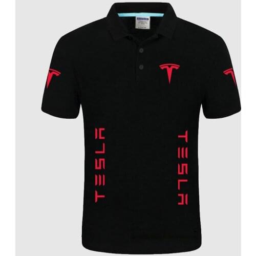 2021 Summer Shirts Summer High quality brand Tesla logo polo short sleeve shirt Fashion casual Solid Polo Shirt U