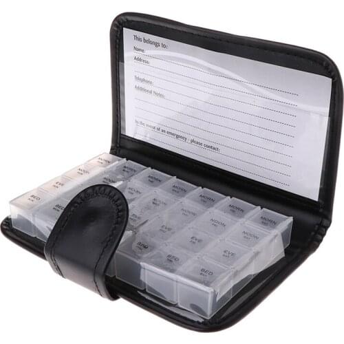 2021 New Blk Large 7 DayTravel/Home Pill Box Organizer Prescription Case