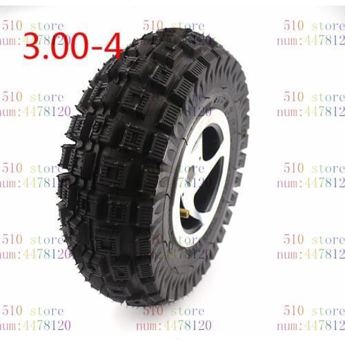 3.00-4 electric scooter mini tricycle four-wheel car Gas scooter bike motorcycle Wheels with Alloy Rim hub and inner tube tires