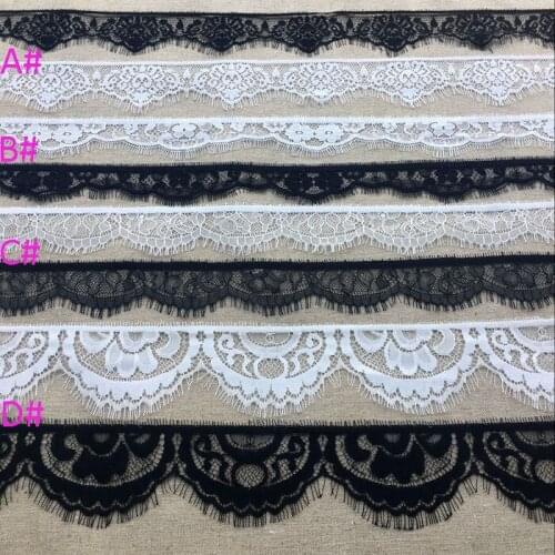 3 Meter 5cm Wide Eyelash Lace Trim Fabric Flower DIY Crafts Wedding Dress Clothing Lngeire lace material Handmade