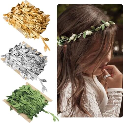 5/10 Meter Silk Nature Gold Artificial Leaf Leaves Vine for Wedding Box Decoration Foliage Handmade Scrapbooking Craft Wreath