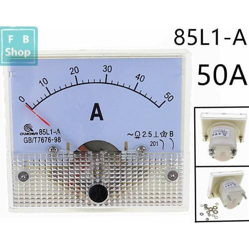 1PCS 85L1 50A AC Panel Meter Analog Panel Ammeter Dial 85L1-A Class 2.5 Current Gauge