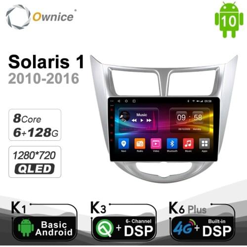 6+128Gb Android 10.0 Car DVD Player For Hyundai Solaris 1 2010 - 2016 Carplay Navigation GPS Multimedia Video 4G LTE Wifi Radio