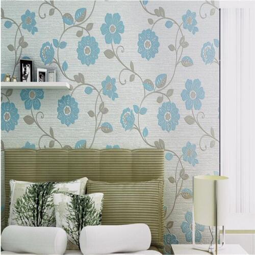 Beibehang Pastoral warm embossed wallpaper modern simple 3D stereo relief bedroom living room background wall home 3d wallpaper