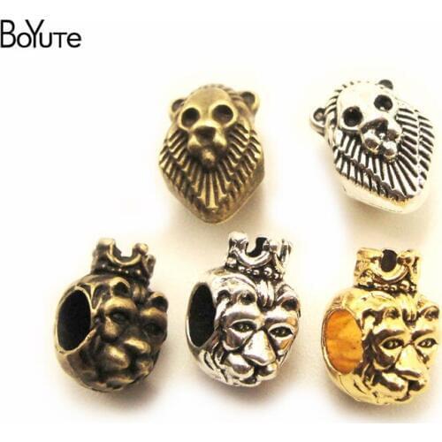BoYuTe (100 Pieces/Lot) Metal Alloy Animal Lion King Beads Jewelry Making Diy Hand Made Accessories