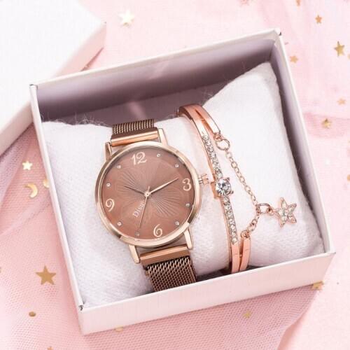 Womens Quartz Watch Alloy Mesh Belt Wristwatch Fashion Bracelet Watch Casual Watch Female Clock Gifts