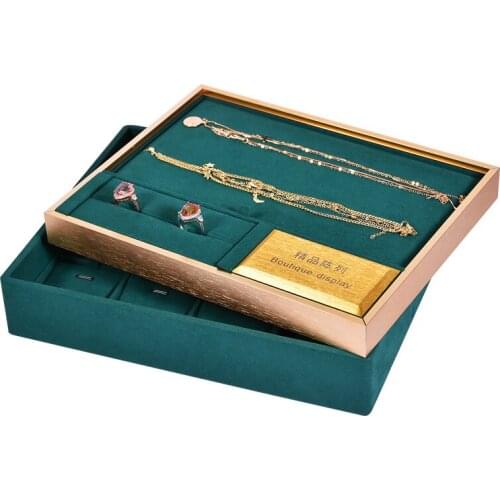 Double Microfiber Metal Jewelry Tray, Jewelry Props, Rings, Necklaces, Bracelets, Storage Tray
