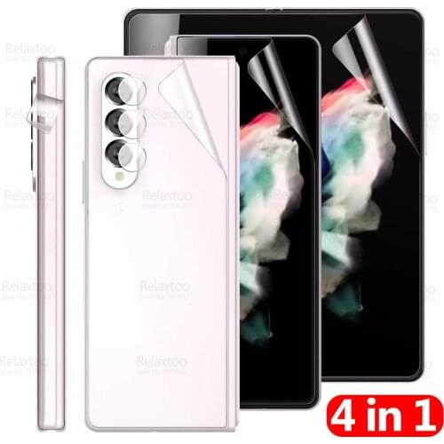 4in1 Hydrogel Soft Film For Samsung Galaxy Z Fold3 5G ZFold Fold 3 ZFold3 Camera Back Front Screen Protector Not Tempered Glass