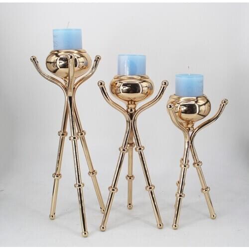 IMUWEN Metal Candle Holders Brief Candle Stand Fashion Wedding Exquisit Table Candlestick Party Home Decoration IM757
