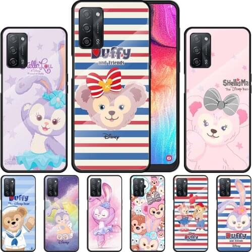 Duffy Disney Bear Cute for OPPO Realme 7i 7 6 5 Pro C3 XT A9 2020 A52 Find X2Lite Luxury Tempered Glass Phone Case Cover