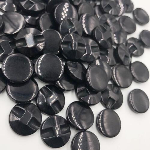 Fashion Washable Pearl Eco-friendly 50pcs 12mm Black Resin Buttons Apparel Sewing Accessories PT168