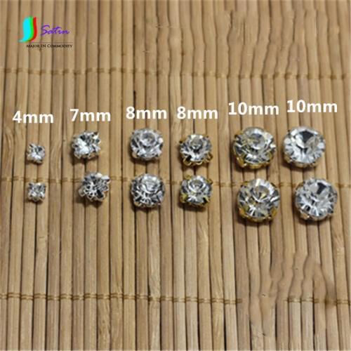 Mosaic Crystal Glass Rhinestone Drill Diamond Hand Sewing Buttons DIY Wedding Dress Shirt Collar Crystal Shoes Decorative S0180N