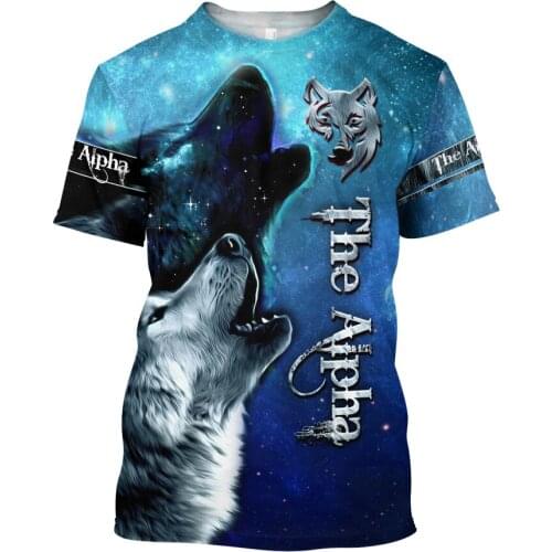 CLOOCL Men T-shirt The Starry Wolf 3D Print Animal Short Sleeve Funny Tee Shirts Harajuku Fashion Unisex Streetwear Tops
