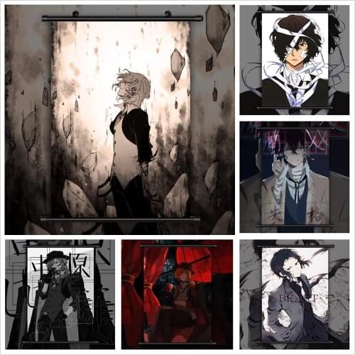Wall Art Canvas Pictures Bungou Stray Dogs Single Dazai Poster Plastic Scroll Hanging Painting Print Home Decoration Living Room