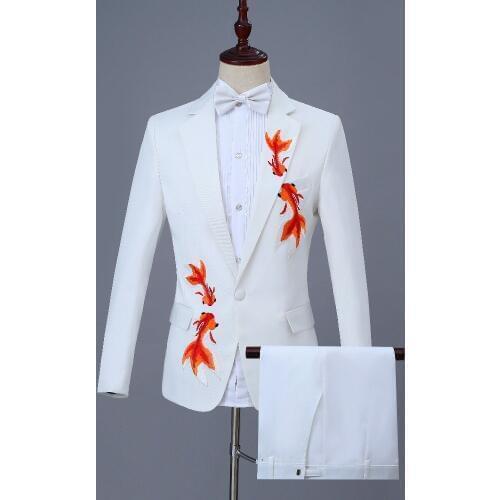 Latest Coat Pant Designs Black Gold Lapel Prom Men Suit Slim Fit Skinny Wedding Tuxedo Custom Suits Groom Blazers (Jacket+Pants)