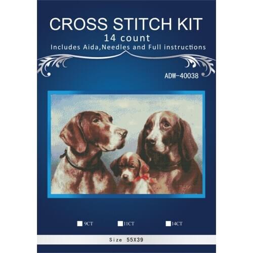Oneroom dog family Embroidery Needlework Crafts 14CT Unprinted DMC DIY Quality Cross Stitch Kits Handmade Arts Decor