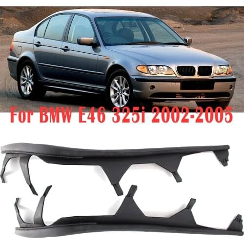 Pair Car Upper Headlight Cover Strips Trims Headlight Sealing Gasket Black For BMW E46 325i 2002-2005 63126921859 63126921860