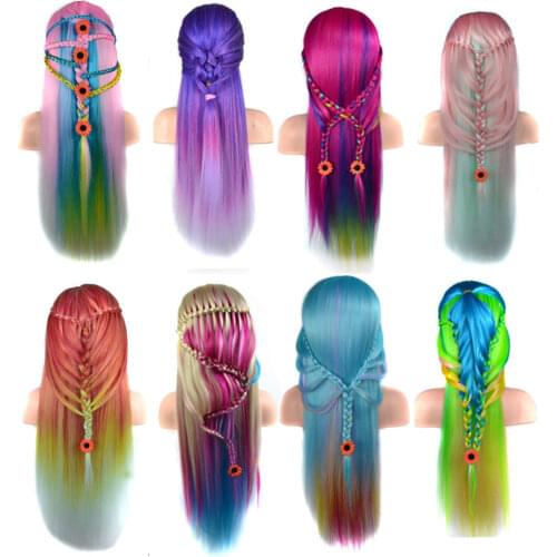 Hairdressers 60cm Yaki Hair Synthetic Mannequin Head Hairstyles Female Mannequin Hairdressing Styling Training Head Golden Model