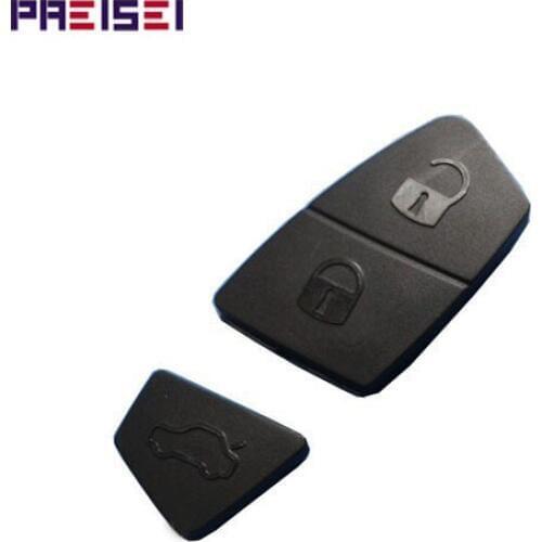 PREISEI 50pieces/lot black 3 buttons silicon rubber key button pad for fiat car remote key