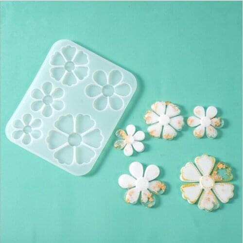 Transparent Silicone Mould Dried Flower Resin Decorative DIY Six petals flower handmade Mold epoxy resin molds for jewelry