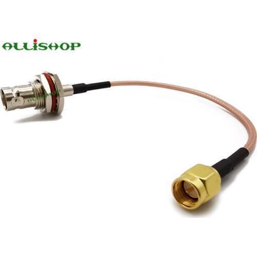 ALLISHOP 15CM RF Cable RG178 BNC Female Bulkhead Nickel Platingto To SMA Male Gold Plating Coaxial cable #Rocheuk