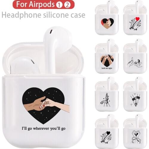 Luxury Sex Hands Lover Soft TPU Earphone Case For Airpods 1/2 Case Wireless Bluetooth Earphone Air Pod 1/2 Covers Airpod Case