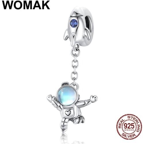 925 sterling silver original Astronaut charm necklace pendant fit bangle beads jewelry DIY wedding gift for women jewelry making