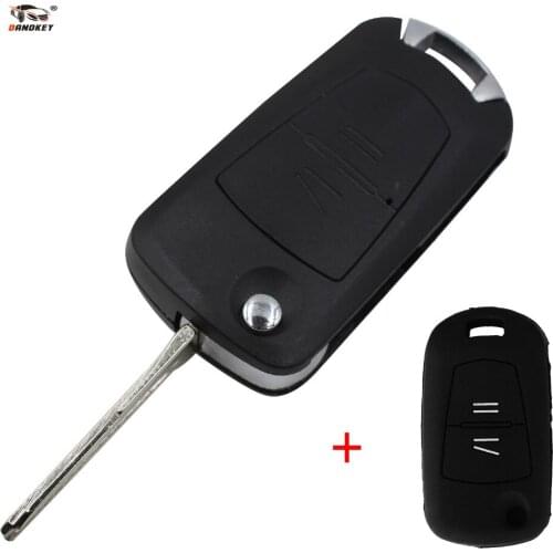 DANDKEY Silicone Case Cover Flip Remote Key Fob Case HU46 Blade for Vauxhall Opel Astra H 2004-2008 Zafira B 2005-2010 Key Shell