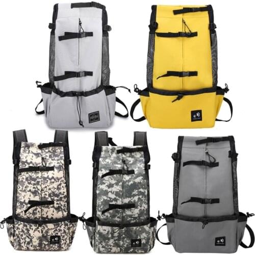 Pet Dog Outdoor Double Shoulder Backpack Adjustable Reflective Carrier Bag for Dogs French Bulldog Pug Carrying Backpack Travel