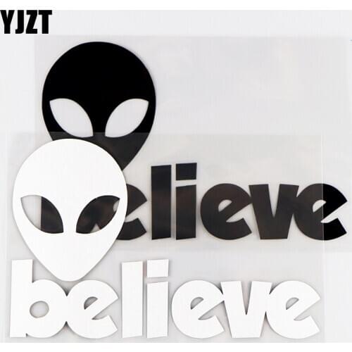 YJZT 14.5X9.5CM Aliens Believe In Et Ufo Vinyl Decals Truck Car Stickers Vinyl Decals Black / Silver 10A-0314