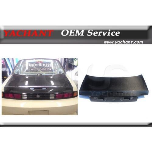 FRP Fiber Glass Rear Trunk Tailgate Fit For 1995-1998 S14 S14A Silvia Zenki Kouki 200SX 240SX Bootlid w/ Break Light Hole