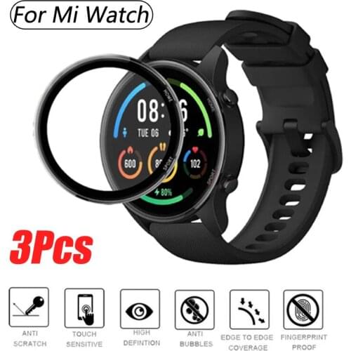 Full coverage Curved Screen Protective Soft Glass For Xiaomi Mi Watch Lite & mi watch 2019 & Color Smartwatch for RedMi Watch