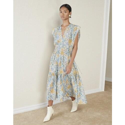 Women Dress 2021 New Summer Temperament Leisure Print Long Elegant Lady Dress