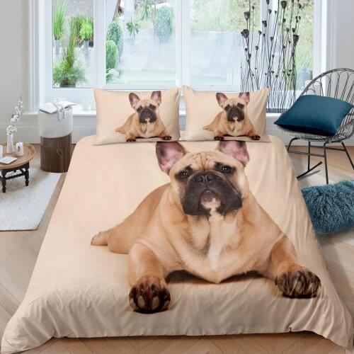 Animal 3D French Bulldog Pattern Printde Duvet Cover Bedding Set Pillowcase Bedroom Quilt Covers Home Textiles 2/3 Pcs