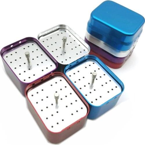 1pcs 30 Holes burs dental Dental Endo File Bur Holder Block Autoclave Sterilizer Case Disinfection Box with Ruler burs dental