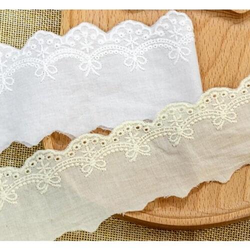 1yrd/lot Width: 6cm Cotton Fabric Bow-Knot wavy Embroidery Lace for DIY Clothing Accessories Sewing Decoration Laces (ss-829)