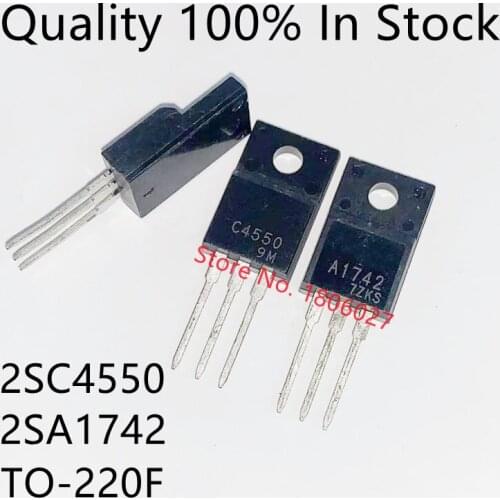 10PCS/LOT 2SC455 C4550 2SA1742 A1742 TO-220F 100V 7A