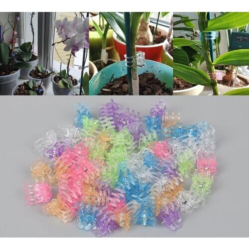 Plastic Plant Fix Clips Orchid Clips Garden Support Clips Orchid Grower Flowers Fruit Vine Support 60Pcs/Bag