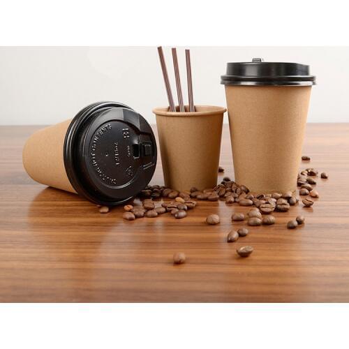100PCS pack Paper Coffee Cup Disposable Paper Cup With Lid Cover Eco Friendly Tea Cup Drinking Accessories