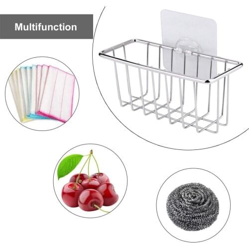 Stainless Steel Sponge Holder 2Pcs Sink Drain Shelf Sponge Storage Organizer