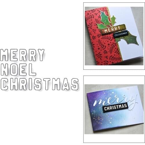 2020 New English Sentiment Words Merry Noel Christmas Metal Cutting Dies For Scrapbooking Greeting Card Paper Making No Stamps