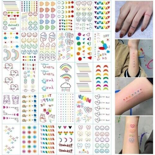 30 Sheets New Body Sticker Nontoxic Safe Cute Cartoon Temporary Tattoo Sticker Disposable tattoo stickers Pattern Tattoo Sticker