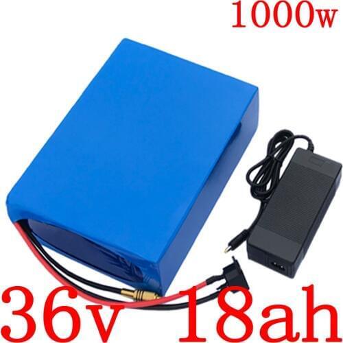 36V 500W 1000W electric scooter battery pack 36V 18AH electric bike battery 36V 18AH lithium battery with 30A BMS+42V 2A charger