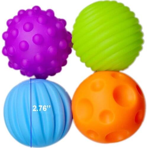 4/6 Pcs Children Toy Textured Multi Balls Squeezable Soft Baby Tactile Senses Training Massage Hand Grasp Ball Kids Gift NSV775