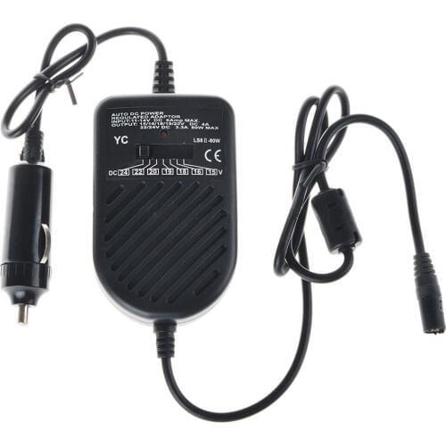 5pcs 80W For DC Charger LED Auto Car Charger Adjustable Power Supply Adapter Set + 8 Detachable Plugs For Laptop Notebook