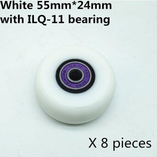 Aggressive Inline Skates Wheel White 55mm 60mm 57mm 24mm Thickness Roller Skating Sneaker 90A Rodas Duro ILQ11 608 Bearing 8pcs