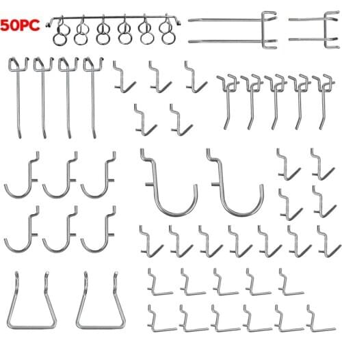 Areryoushop 50PCS Pegboard Hook Assortment Variety Set Garage Storage Shelf Hanger