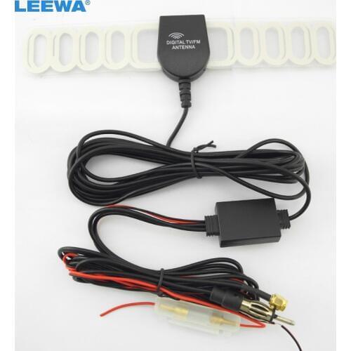 LEEWA Car SMA Connector + AM/FM Connector TV Raido Antenna Aerial 2IN1 #CA2045
