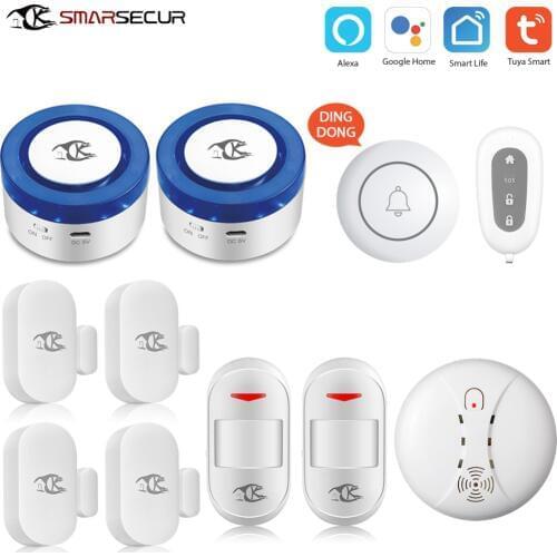 Wireless smart WIFI alarm siren kits security system Auto-dial with Android IOS app control